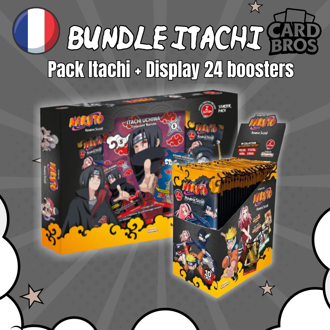 PRECOMMANDE - Bundle Itachi | Naruto Mythos TCG | 1er chapitre : Konoha Shidō | Special Pack Itachi (FR)