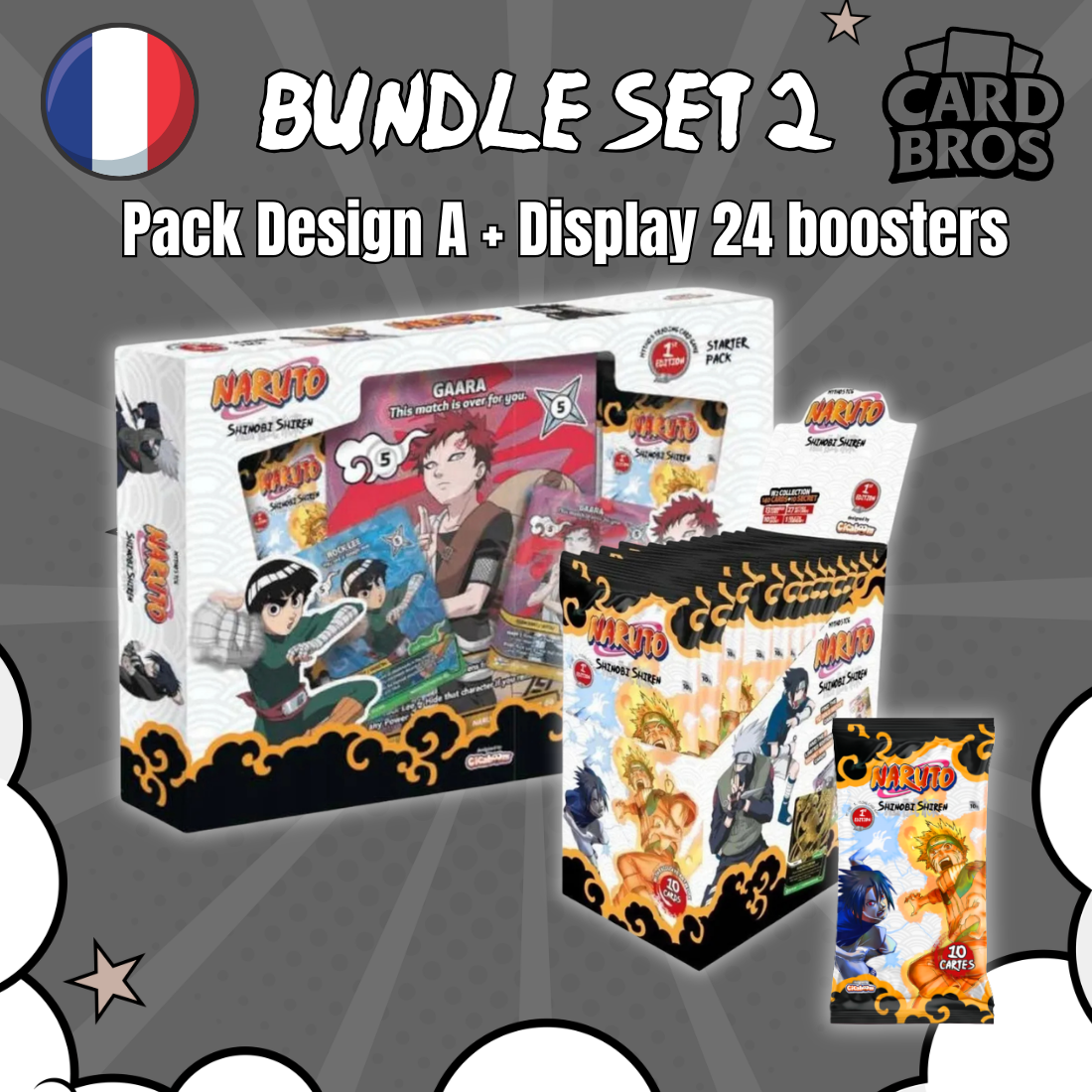 PRECOMMANDE - Bundle SET 2 | Naruto Mythos TCG | SET 2 SHINOBI SHIREN | Première édition (FR)