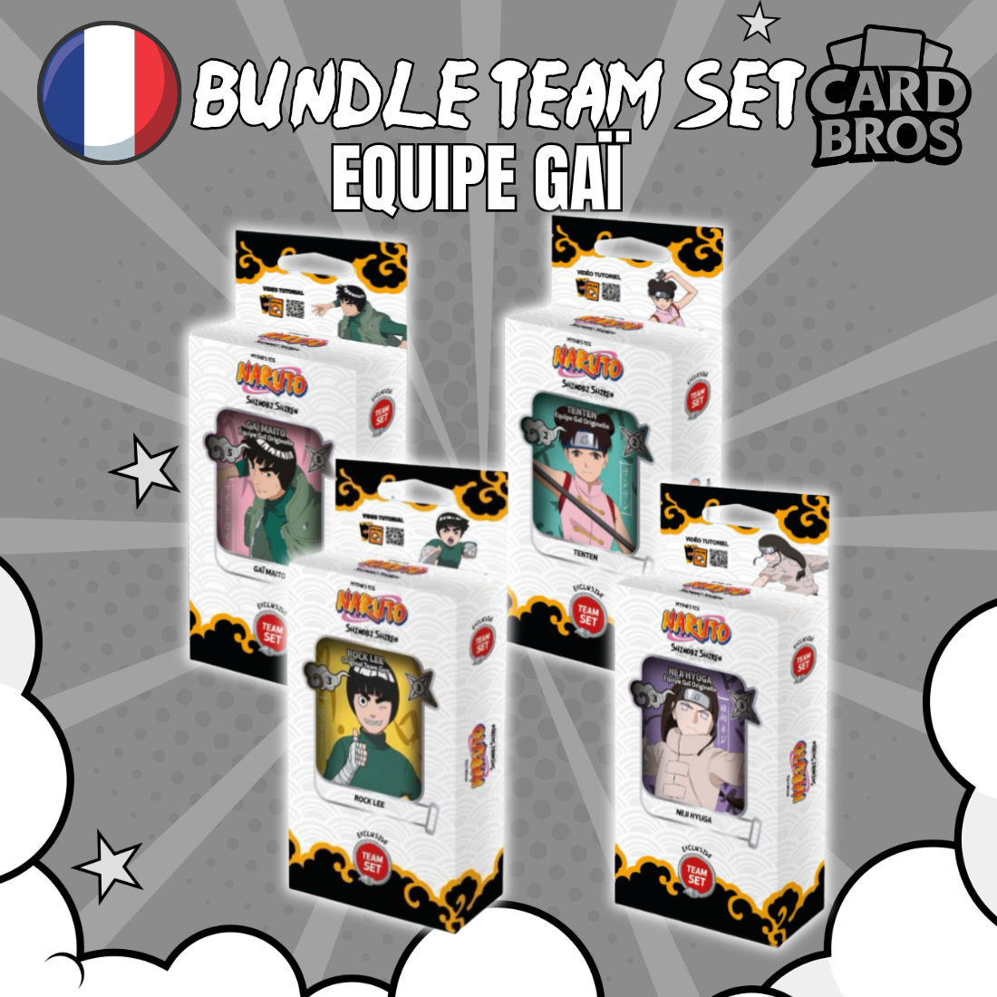 PRECOMMANDE - Bundle Team Set Equipe Gaï | Naruto Mythos TCG | SET 2 SHINOBI SHIREN | Première édition (FR)