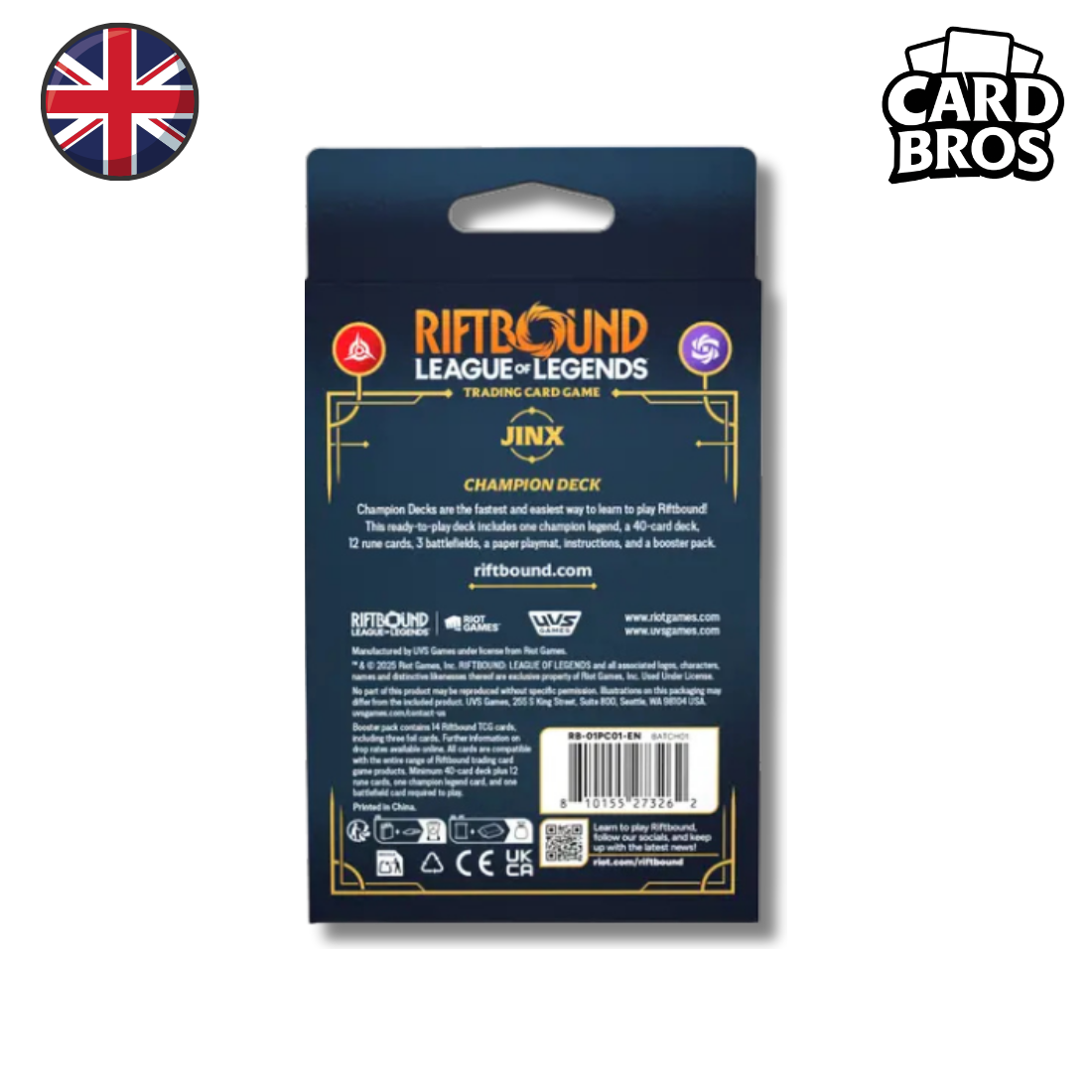 Deck de champion Riftbound: League of Legends TCG Origins : Jinx (EN)