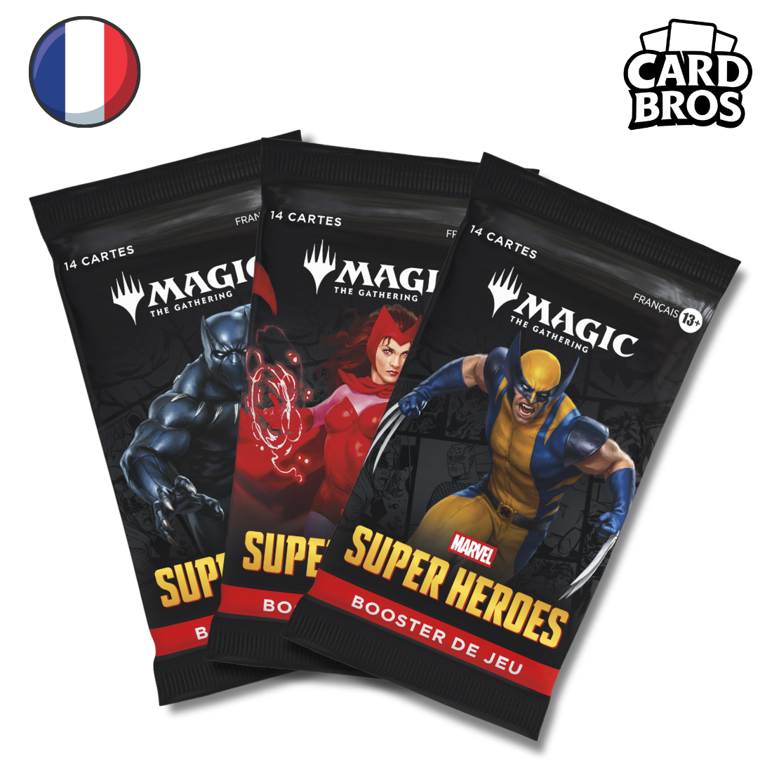 Lot de 3 Boosters de jeu Magic: The Gathering | MARVEL SUPER HEROES (FR)